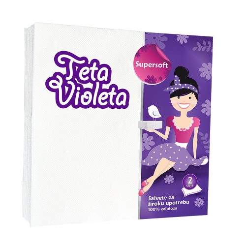 Violeta Szalvéta 25db 2rtg. 38x38cm Fehér