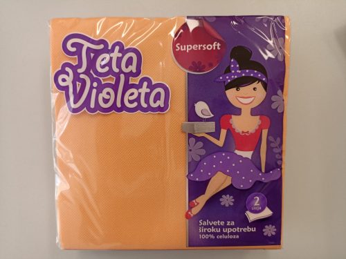 Violeta Szalvéta 25db 2rtg. 38x38cm Narancssárga