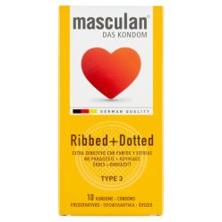 Masculan Óvszer 10db "3" Bordázott (Sárga)
