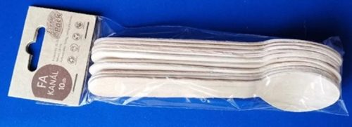 Eldobható Kanál 10db 16cm Fa