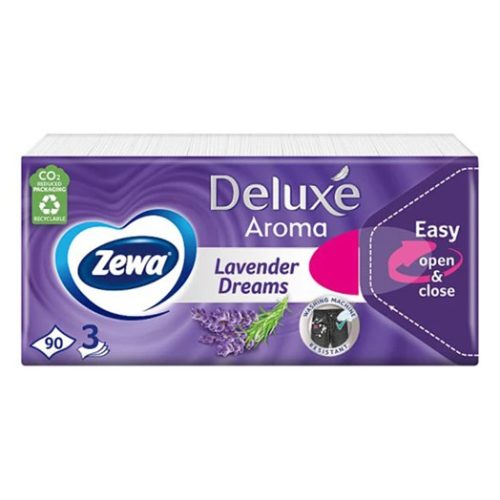 Zewa Deluxe Papírzsebkendő Deluxe 90db Levendulás