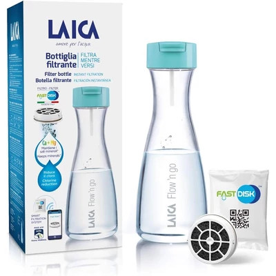 LAICA Flow'n Go Instant Vízszűrő Palack 1L +1 db Fast Disk Szűrőbetét