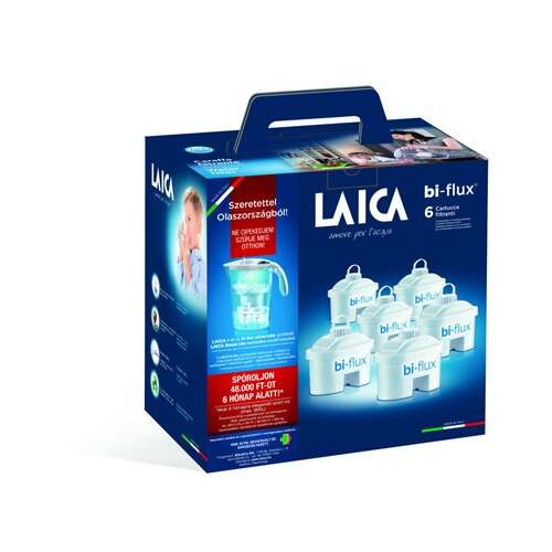 LAICA Stream Line Mechaikus Vízszűrőkancsó Fehér + 6db Bi-Flux univ. Szűrőbetét 